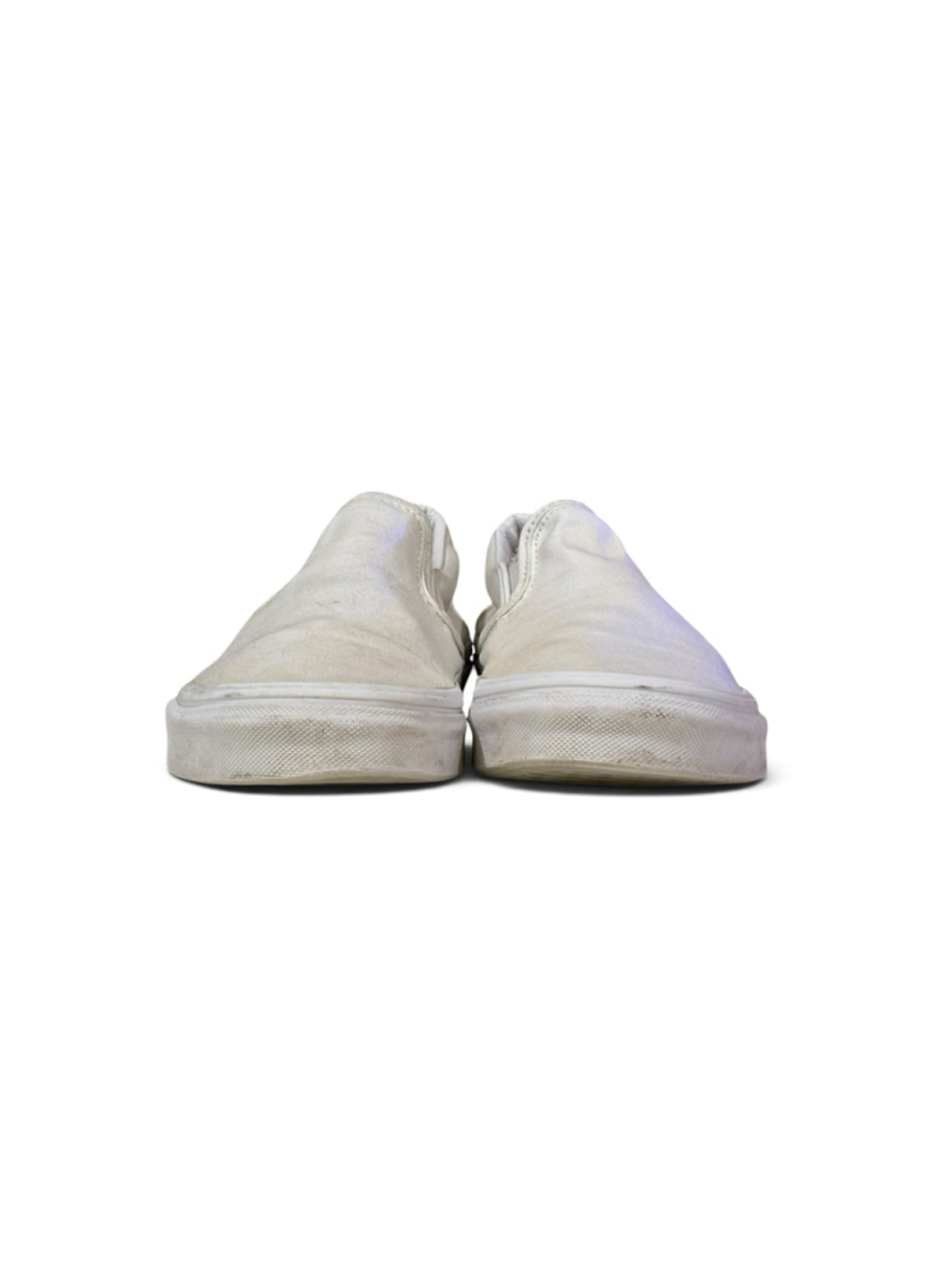 Vans Classic Slip-On Shoes Womens 7 Mens 5.5 White Canvas Low Top Sneakers - Picture 5 of 8